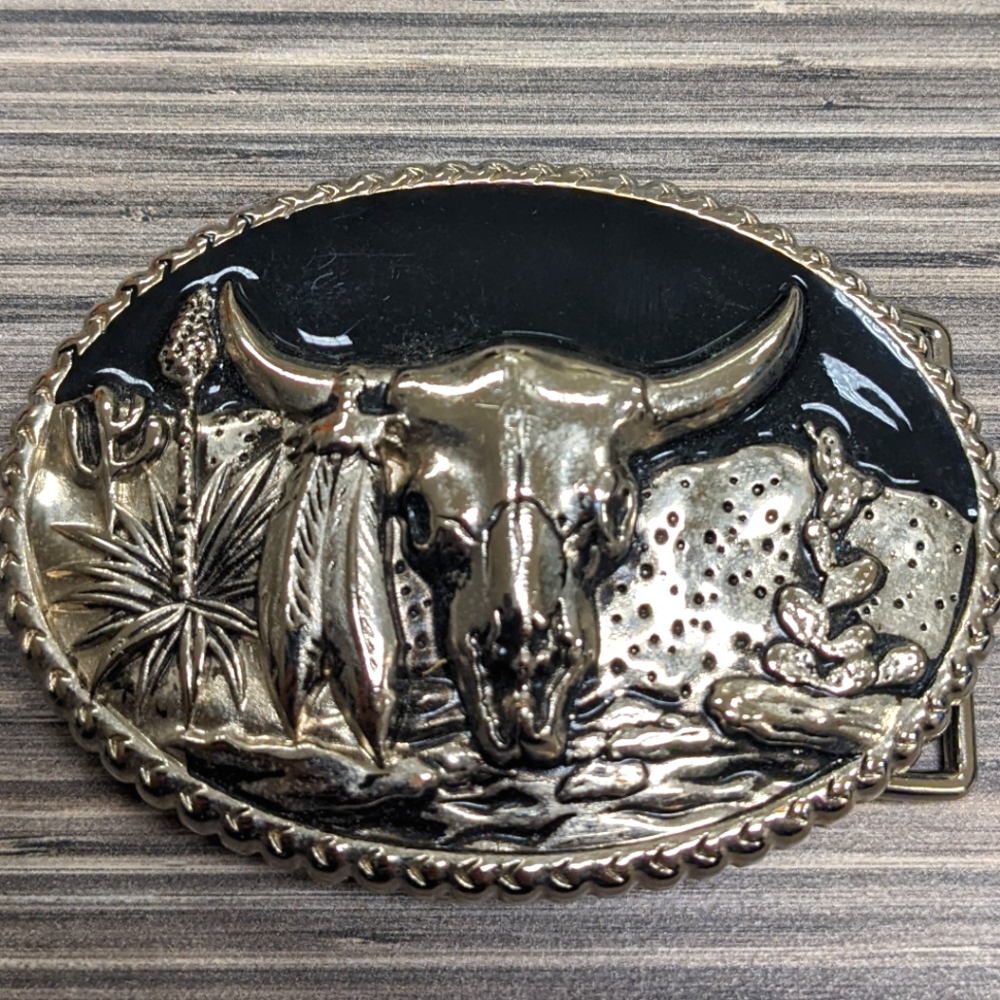 Western Texas Longhorn Steer Animal Horns Belt Buckle Buckle